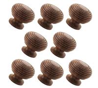 AB Hardware Pack of 8 Rosewood Beehive Cupboard Knobs 40mm - Wooden Drawer & Cabinet Knobs with Fixing Bolts