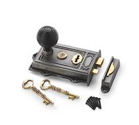 AB Hardware Pewter Cast Iron Davenport Rim Lock Ebonised Matt Antique Brass Beehive Door Knobs