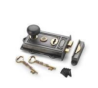 AB Hardware Pewter Cast Iron Davenport Rim Lock Pewter Solid Brass Cottage Door Knobs