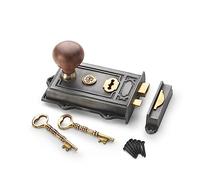 AB Hardware Pewter Cast Iron Davenport Rim Lock Rosewood Antique Brass Wood Bun Door Knobs