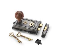 AB Hardware Pewter Cast Iron Davenport Rim Lock Rosewood Matt Antique Brass Beehive Door Knobs