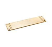 AB Hardware Polished Brass Architectural Push Plate 305mm x 75mm Solid Forged Brass Reeded Door Finger Plate with Fixing Screws