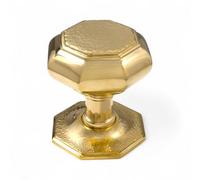 AB Hardware Very Large Polished Brass Hammered Octagonal Centre Door Knob Dummy Pull Front Back Solid Quality