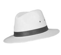 AB Hats and Accessories Summer Fedora 100% Cotton Classic Sun Hat with Faux Leather Band Stylish Sunhat Holiday Beach (UK, Alpha, L, Black)