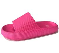 AB Hats and Accessories Womens Pillow Sliders EVA Comfort Summer Shower Beach Sandals Slippers Slides (Pink, UK Footwear Size System, Adult, Women, Numeric, Medium, 6.5)