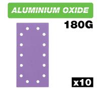 Trend Aluminium Oxide 1/2 Sheet Sanding Sheet 180 Grit 115Mm X 230Mm 10Pc Pk 1 AB/HLF/180A