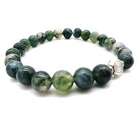 AB India Crafts Moss Agate Gemstone Bracelet, 18 cm, Green