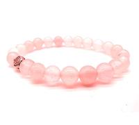 AB India Crafts Rose Quartz Gemstone Bracelet, 19 cm, Handmade in India, Healing with 7 Chakra Methodology