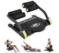Ab Machine, 6-in-1 Multi-Function Ab Machine, Foldable Abdominal Exercise Equipment for Home Gym, 4 Adjustable Resistance, Automatic Rebound sit up machine, Ab Trainer for Home and Gym (Green)