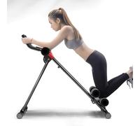 Ab Machine, Ab Trainer Machine, Home Gym Equipments with 330lbs Load, Abdominal Exercise Equipment for Full Body Shaping, Folding ab crunch machine for Beginners Red Black