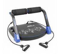 Ab Machine, Sit Up Exercise Equipment with 4 Adjustable Resistance Levels, Automatic Rebound Core Trainer with 2 Resistance Bands, Foldable Abdominal Workout Equipment for Home Gym (Blue)