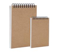 AB Max Sketchbook - Wirebound Notebook Manuscript Shorthand Pad with Kraft Cover Cartridge Paper for Art Drawing Diary Letter Memo Writing (A5+A6)