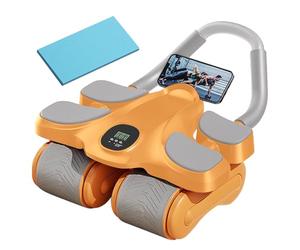 Ab Roller Ab Wheel, with Timer and Automatic Bouncing - Exercise Machine with Abdominal Wheel, for Muscle Strengthening Training, Men Women Gym Home Office Apartment