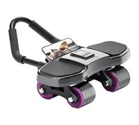 AB Roller Exercise Wheel 1.8M Automatic Rebound Ab Roller, Automatic Rebound AB Wheel With Knee Mat & Timer and Phone Holder for Home Fitness Calisthenics Equipment