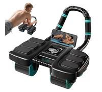 Ab Roller Exercise Wheel - 4-Wheel Ab Roller with Elbow Support, Automatic Rebound Abdominal Wheel Roller, Core Trainer for Abs & Plank, Home Fitness Equipment for Strength & Stability