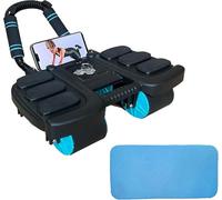Ab Roller Exercise Wheel - Ab Workout Equipment with Knee Mat, Automatic Rebound Abdominal Wheel with 6 Elbow Supports & 4 Wheels, Core Strength Training Ab Trainer for Home Gym