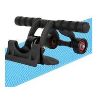 Ab Roller Exercise Wheel Abdominal Wheel Ab Roller 3 Wheels Non-Slip Heavy Duty Low Noise Abdominal Wheel With Kneeling Mat And Braking Board Unisex Deodorant Breathable Handle Domestic Gym Equipment