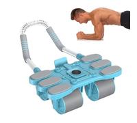 Ab Roller Wheel, 12 Inch Four-Wheel Auto Rebound Trainer for Core Strength, Muscle Toning with Anti-Slip Grip, Exercise Equipment for Teens Adults Men Women, Heavy-Duty ABS, Home Gym Use