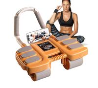 Ab Roller Wheel | 4 Rebound Abdominal Wheel | Abdomen Exercise Roller | Core Strength Training Equipment with Knee Pad for Home Gym Workout, Abdominal Fitness, and Full Body Exercise