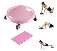 Ab Roller Wheel, Multifunctional Abdominal Wheel Board with Mat, 360° Rotating for Full Body Fat Burning Tummy Weight Control, Gym or Home Workout Equipment (Pink)