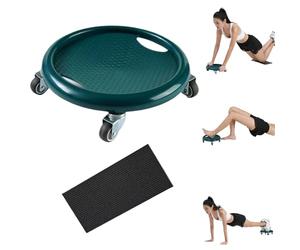 Ab Roller Wheel, Multifunctional Abdominal Wheel Board with Mat, 360° Rotating for Full Body Fat Burning Tummy Weight Control, Gym or Home Workout Equipment (Green)