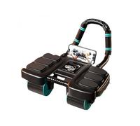 Ab Roller Wheel Upgraded 4-wheel Abdominal Exercise Wheel Core Trainer Roller with Knee Mat Phone Holder Elbow Support and Automatic Rebound, Abdomen Exercise Roller For Fitness Enthusiasts（black）