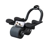 Ab Roller Wheel with Elbow Support, Automatic Rebound Abdominal Wheel, Muscle Equipment with LCD Display, Timer, Plank & Abdominal Exercise Equipment for Home Fitness Gym Use (Black)