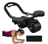 Ab Roller with Elbow Support, Rebound Abdominal Wheel, Gym Ab Roller for Balance and Fitness, Workout Equipment Home Gym, Black