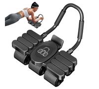 Ab Roller with Stand and Automatic Bounce - 6 Wheel Design for Abdominal Exercise | Core Trainer with Phone Holder for Home or Gym Strength Exercise