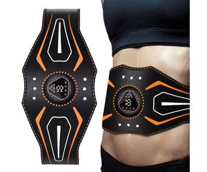 Ab Stimulator Muscle Toner - Electric Muscle Stimulator With Digital Display | Abdominal Toning Belt For Workout, Break-Time Home, Car, Travel, Bed Rest Activities | Fitness Equipment For Men Women Co