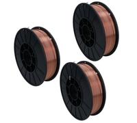 AB Tools 0.6mm Mild Steel Mig Welding Wire Spool Gas Argon Co2 5Kg Reel Copper Coated 3 Pack