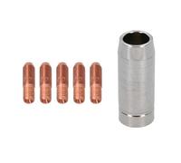 AB Tools 0.8mm Mini Contact Tips 5Pk & Shroud Hobby Welding Torch Welder Mig Gas