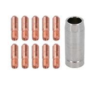 AB Tools 1.0mm Mini Contact Tips 10Pk & Shroud Hobby Welding Torch Welder Mig Gas