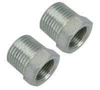 AB Tools 1/2" Bsp Male To 3/8" Bsp Female Threaded Adapter Hex Bush 2 Pack Ft066