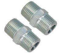 AB Tools 1/2" Bsp Male To Male Air Line Hose Compressor Fitting / Union 2 Pack Ft052