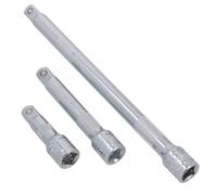 AB Tools 1/2" Drive 3Pc Straight Socket Extension Bar Set 75mm 125mm 250mm U S Pro