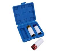 AB Tools 1/2" Drive Alloy Wheel Nut Sockets Double Deep 17mm 19mm 21mm 3Pc Set