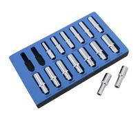 AB Tools 1/2" Drive Deep Metric 6-Sided Single Hex Sockets Rail 15Pc 10 - 24mm Bergen