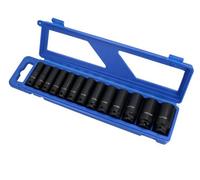 AB Tools 1/2" Drive Deep Metric mm Impacted Impact Sockets 6 Sided 13mm - 32mm 13Pc