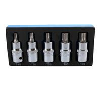 AB Tools 1/2" Drive Male Torx Star Sockets Bits T45 T50 T55 T60 T70 5Pc Set