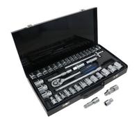 AB Tools 1/2" Drive Metric mm And Imperial Af Sae Shallow Extendable Socket Set 42Pc