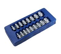 AB Tools 1/2" Drive Metric mm Shallow Sockets Bi-Hex 12 Sided 10mm - 30mm 17Pc Set