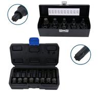 AB Tools 1/2" Drive Shallow And Deep Impact Torx Star Male Bits Sockets T20-T80 18Pc