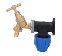 AB Tools 1/2" Hose Barb Tail Bib Tap Outdoor Water Wall Plate Elbow Mount 20mm Pipe