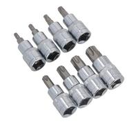 AB Tools 1/2" Torx Star Male Bit Sockets T27 - T70 8Pc Set By Bergen