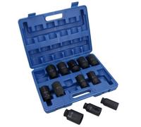 AB Tools 1/2In Drive Deep Metric Impact Impacted Socket Set 12 Sided 25mm - 36mm 12Pc