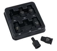 AB Tools 1/2In Drive Impact Impacted Male Torx Star Bit Sockets Stubby T55 - T100 6Pc Set