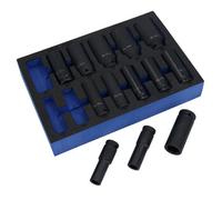 AB Tools 1/2In Drive Metric Deep Impact Impacted Sockets 6 Sided 13mm-32mm 13Pc