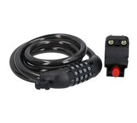 AB Tools 1.2M X 12mm Combination Bike Lock + Mounting Bracket Security Pvc Coating