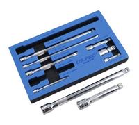 AB Tools 1/4 / 3/8 And 1/2 Drive Wobble Extension Bar 9Pc Set 50mm - 230mm